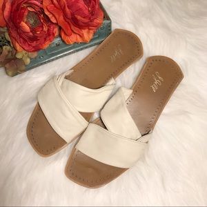 J.Jill | Cream Leather Slip In Sandals